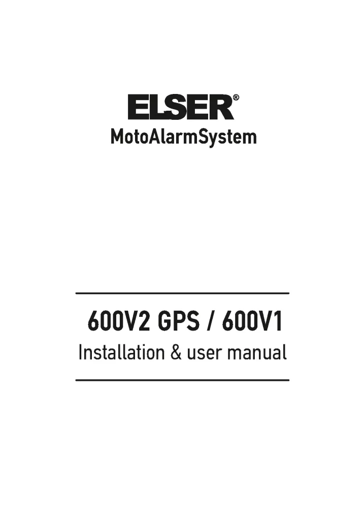 elser 600v2 GPS installation user EN 1